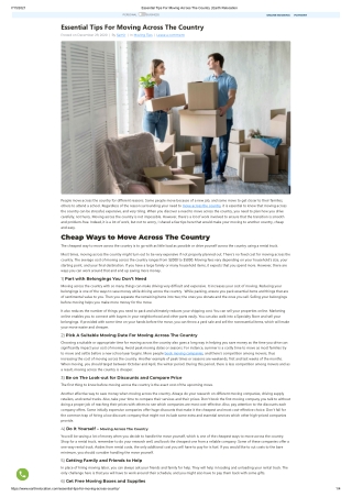 Essential Tips For Moving Across The Country _ Earth Relocation
