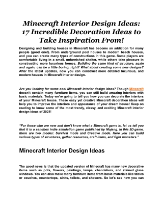 Minecraft Interior Design Ideas 17 Incredible Decoration Ideas to Take Inspiration From!