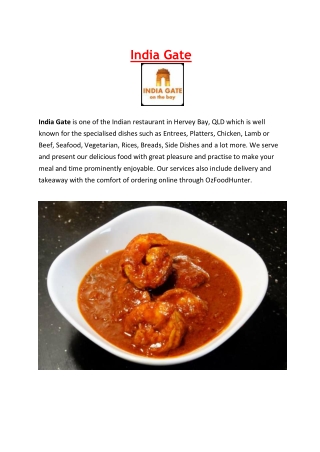 5% Off - India Gate Restaurant Menu Hervey Bay, QLD