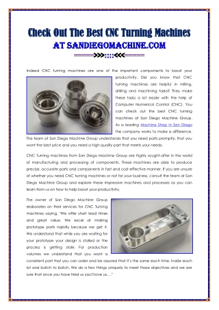 Check Out The Best CNC Turning Machines