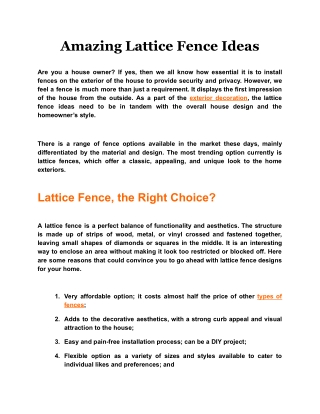 Amazing Lattice Fence Ideas