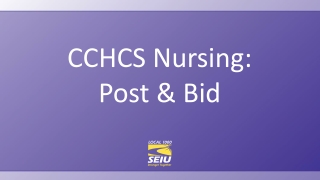 CCHCS Nursing: Post & Bid