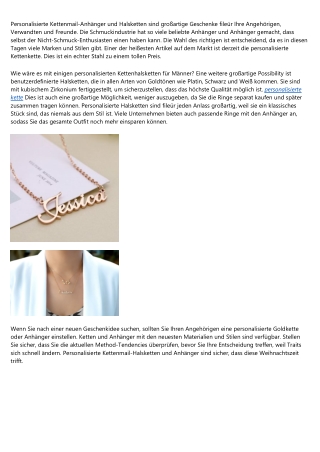 Die nächste große Sache der personalisierte kette