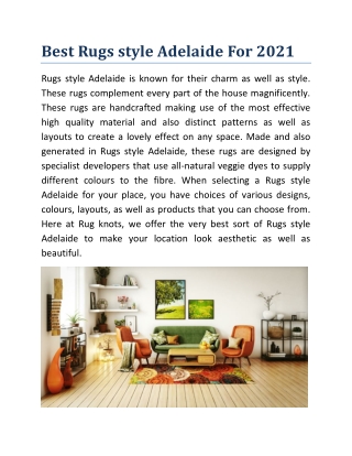 Best Rugs style Adelaide For 2021