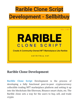 Rarible Clone-Script Development - Sellbitbuy