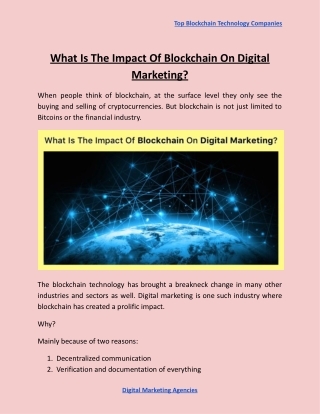 What Is The Impact Of Blockchain On Digital Marketing