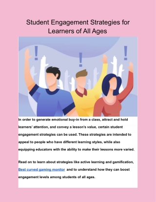 Student Engagement Strategies for Learners of All Ages