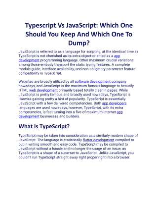 Typescript Vs JavaScript: Which One Should You Keep And Which One To Dump?