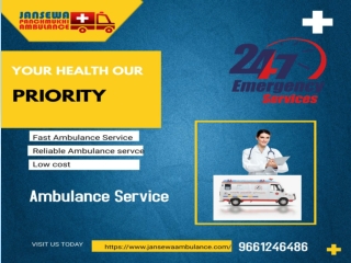 24/7 Ambulance Service from Ashok Nagar to Gola Road by Jansewa