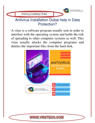 Antivirus Installation Dubai help in Data Protection?
