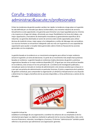 management jobs coruna
