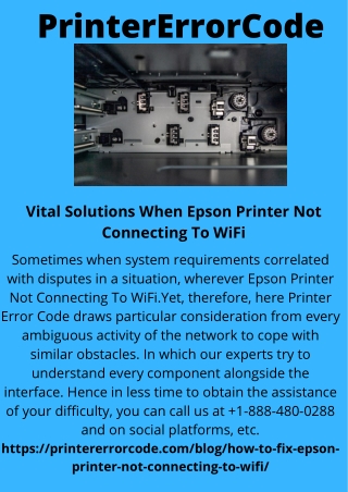 Vital Solutions When Epson Printer Not Connecting To WiFi