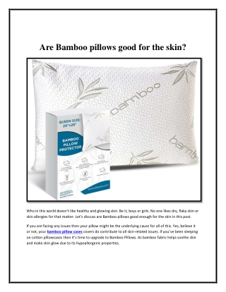 Are Bamboo pillows good for the skin