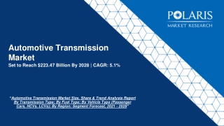 Automotive Transmission Market 2020 - Global Trends, Growth, Forecast to 2026