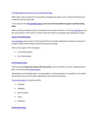 Fire Rated Glass  Fire Protective Vs. Fire Resistant Glass