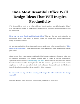 100  Most Beautiful Office Wall Design Ideas That Will Inspire Productivity