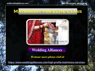 Top Matrimony for Elite Class