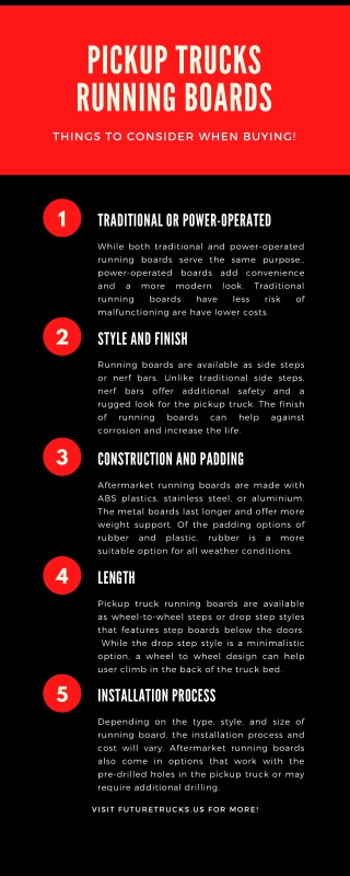 Pickup Trucks Running Boards: Things to Consider