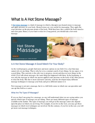 Is a hot stone massage good match for your body