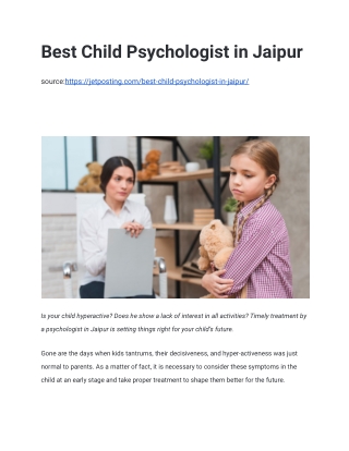 Best Child Psychologist in Jaipur
