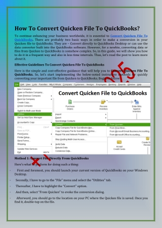 How To Convert Quicken File To QuickBooks