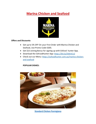 5% off - Marina Chicken and Seafood Restaurant North Haven, SA