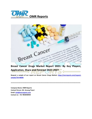 Breast Cancer Drugs Market Size, Share, Impressive Industry Growth, Report 2027