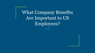 What Company Benefits Are Important to US Employees?