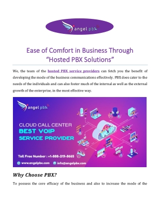 Ease Of Comfort In Business Through “Hosted Pbx Solutions?