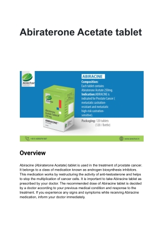 abiraterone acetate tablet-magicine pharma