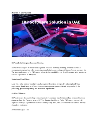 ERP Software Solution in UAE