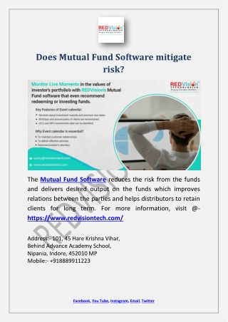 Does Mutual Fund Software mitigate risk