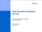 Idea Generation Workshop tool box