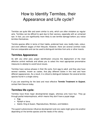 How to Identify Termites, their Appearance and Life cycle_