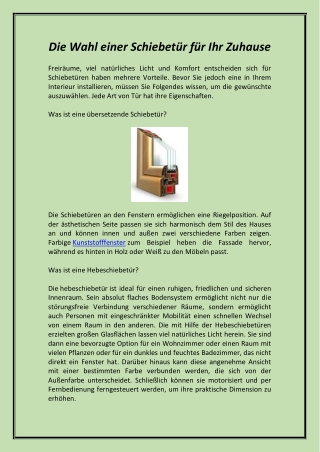 Die Wahl einer Schiebetür für Ihr Zuhause