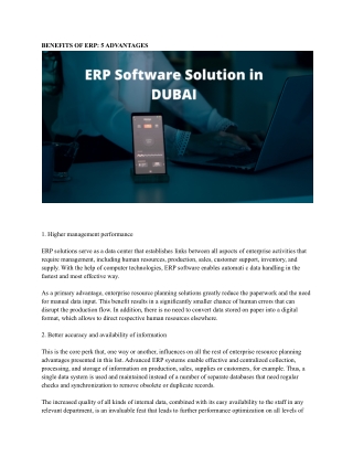 ERP Software Solution in DUBAI