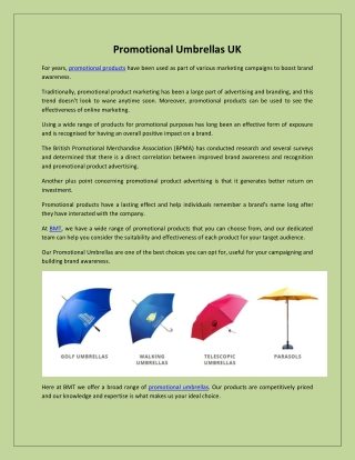 Promotional Umbrellas UK