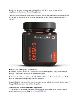 How to Use Omega 3 Triple Strength