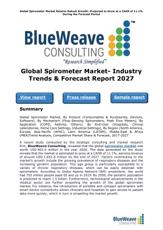 Global Spirometer Market