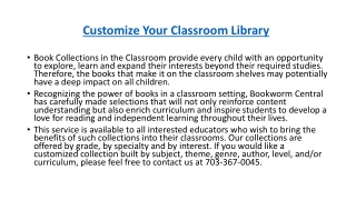 Bookworm Central Classroom Libraries