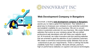 Web Development Company in Bangalore