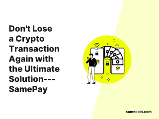 Don't lose a crypto transaction again - What solutions do we have