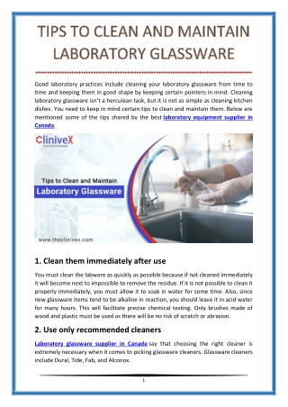 Tips to Clean and Maintain Laboratory Glassware