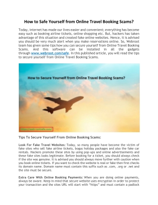 How to Secure Yourself from Online Travel Booking Scams?