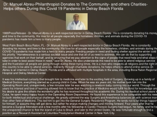 Dr. Manuel Abreu-Philanthropist-Donates to The Community- and others Charities-H