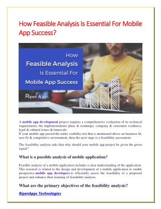 How Feasible Analysis Is Essential For Mobile App Success