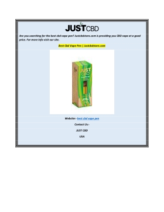 Best Cbd Vape Pen  Justcbdstore.com