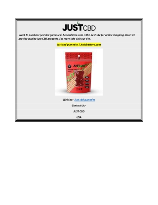 Just cbd gummies  Justcbdstore.com