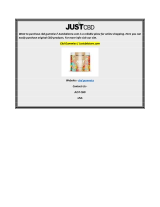 Cbd Gummies Justcbdstore.com