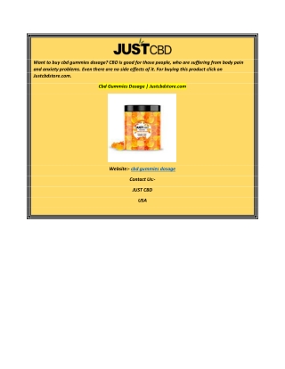Cbd Gummies Dosage  Justcbdstore.com
